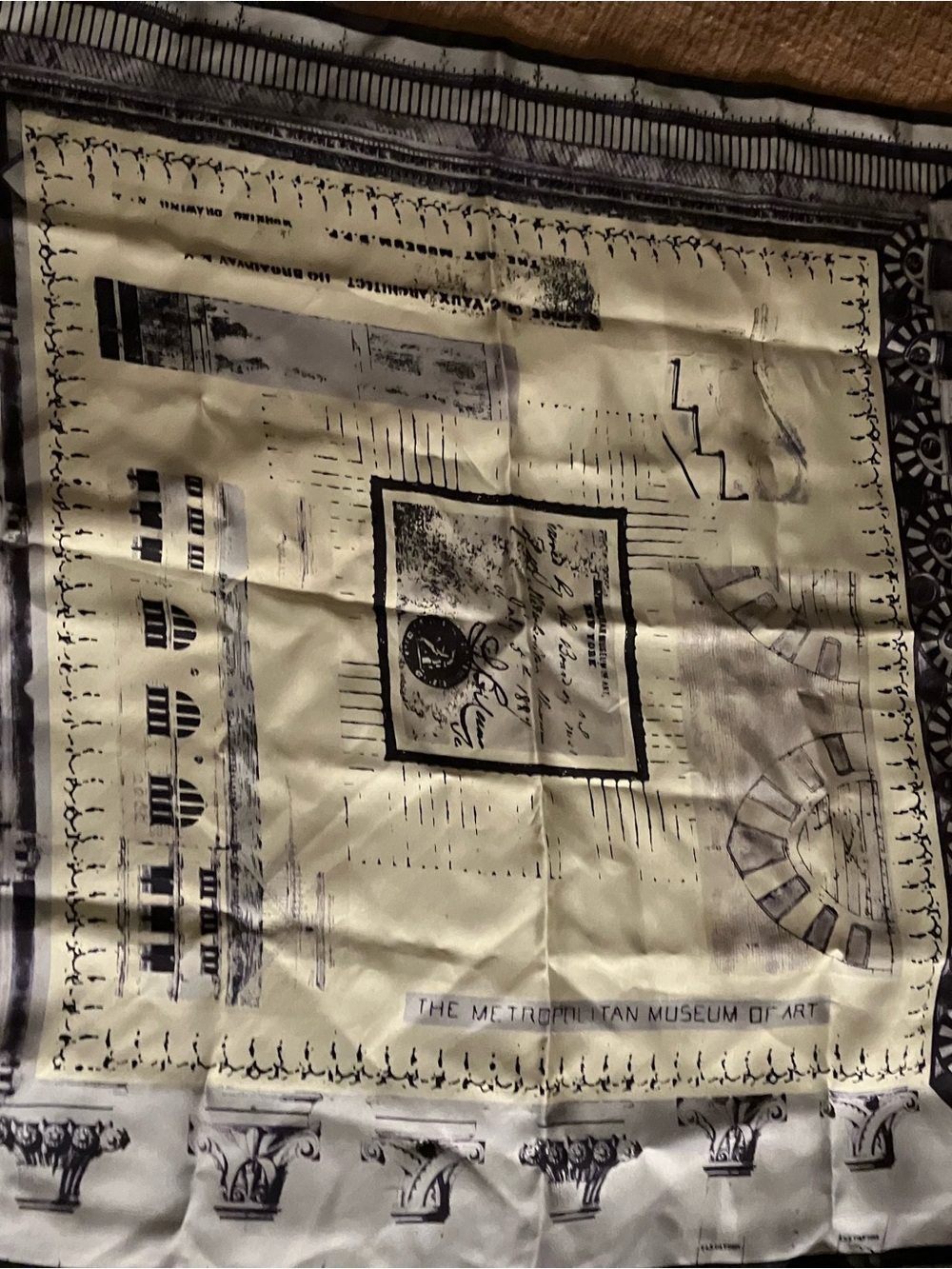 Black and Gray Silk Decorative Silk Scarf